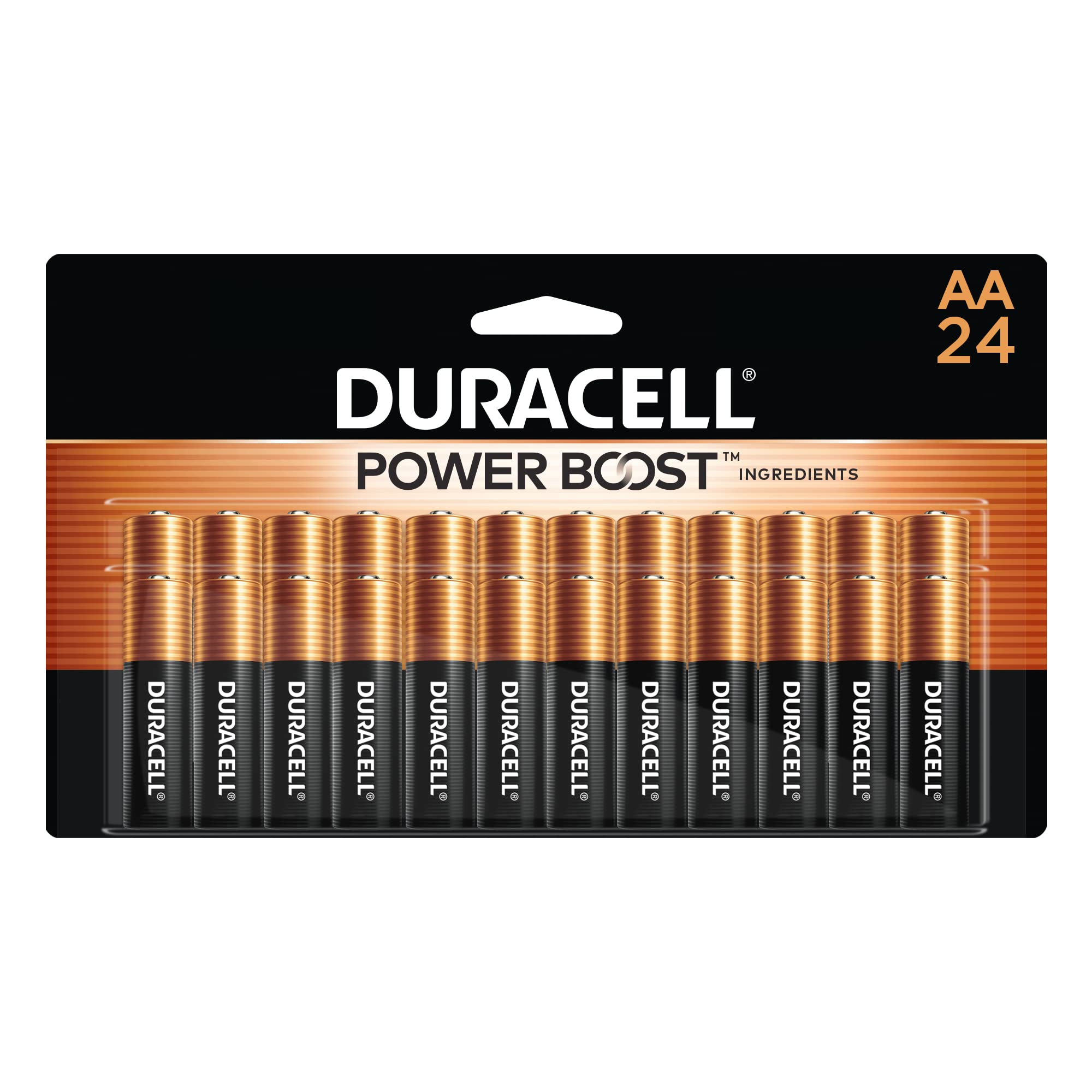 بطاريات AA من دوراسيل كابرتوب بمكونات Power Boost، حزمة من 24 بطارية مزدوجة A بطاقة تدوم طويلاً، بطارية AA قلوية للأجهزة المنزلية والمكتبية