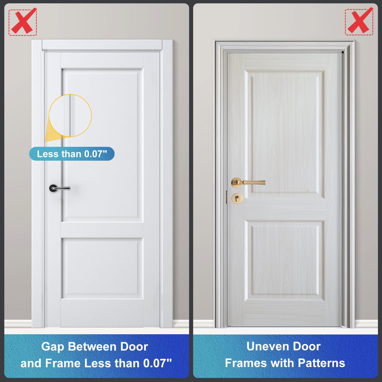 Door Reinforcement Lock Withstands 800lbs of Force - White Extra Proof Door Lock for Kids Safety with 8 Screws Prevents Unauthorized Entry, Add a Door Security Lock for Home Safety & Privacy