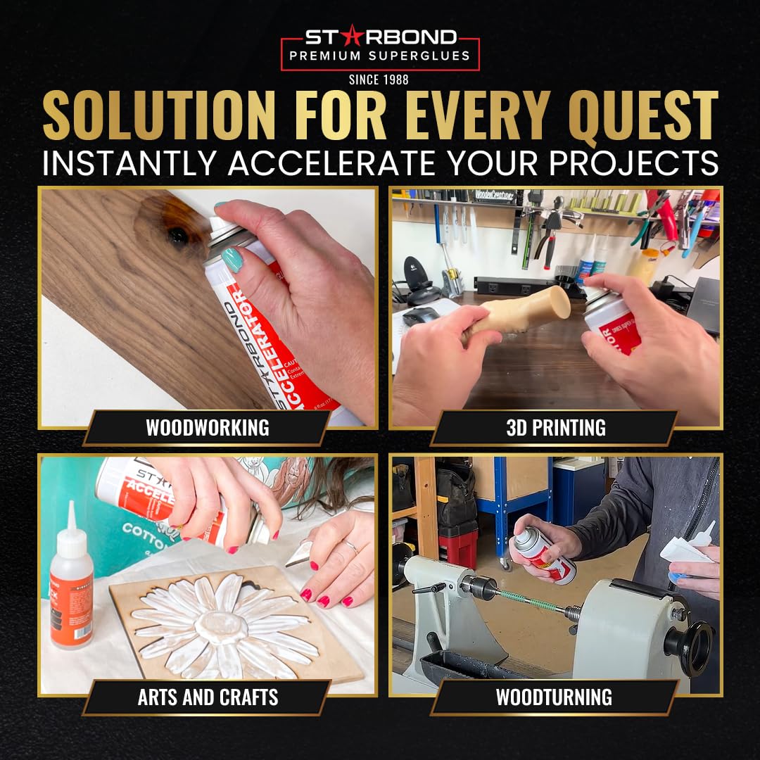 Starbond CA Glue Accelerator - Instantly Dries Super Glue (6 Ounce)