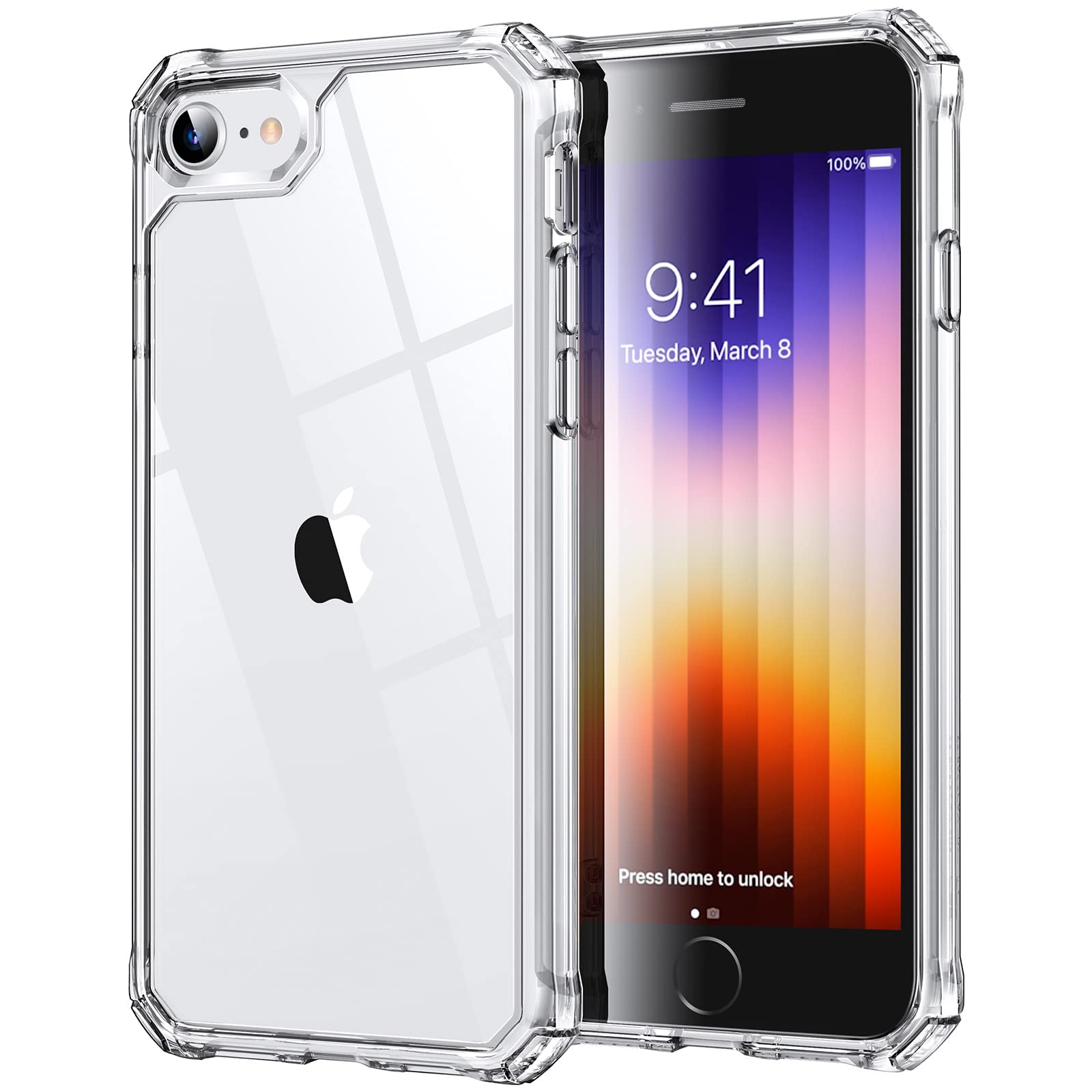 ESR for iPhone SE (2022) Case, iPhone SE (2020) and iPhone 8, Military-Grade Protection, Shock-Absorbing Corners, Yellowing-Resistant Back, Phone Case for SE 3/2, Air Armor Case, Clear
