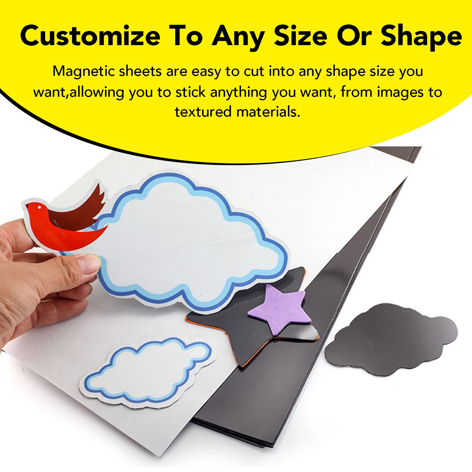 DIYMAG Magnetic Adhesive Sheets, 4" x 6" 10 Pack Cuttable Magnets Flexible Magnet Sheets with Adhesive for Crafts Photos Classroom Decorations Easy Peel and Stickers for Planning and Organization