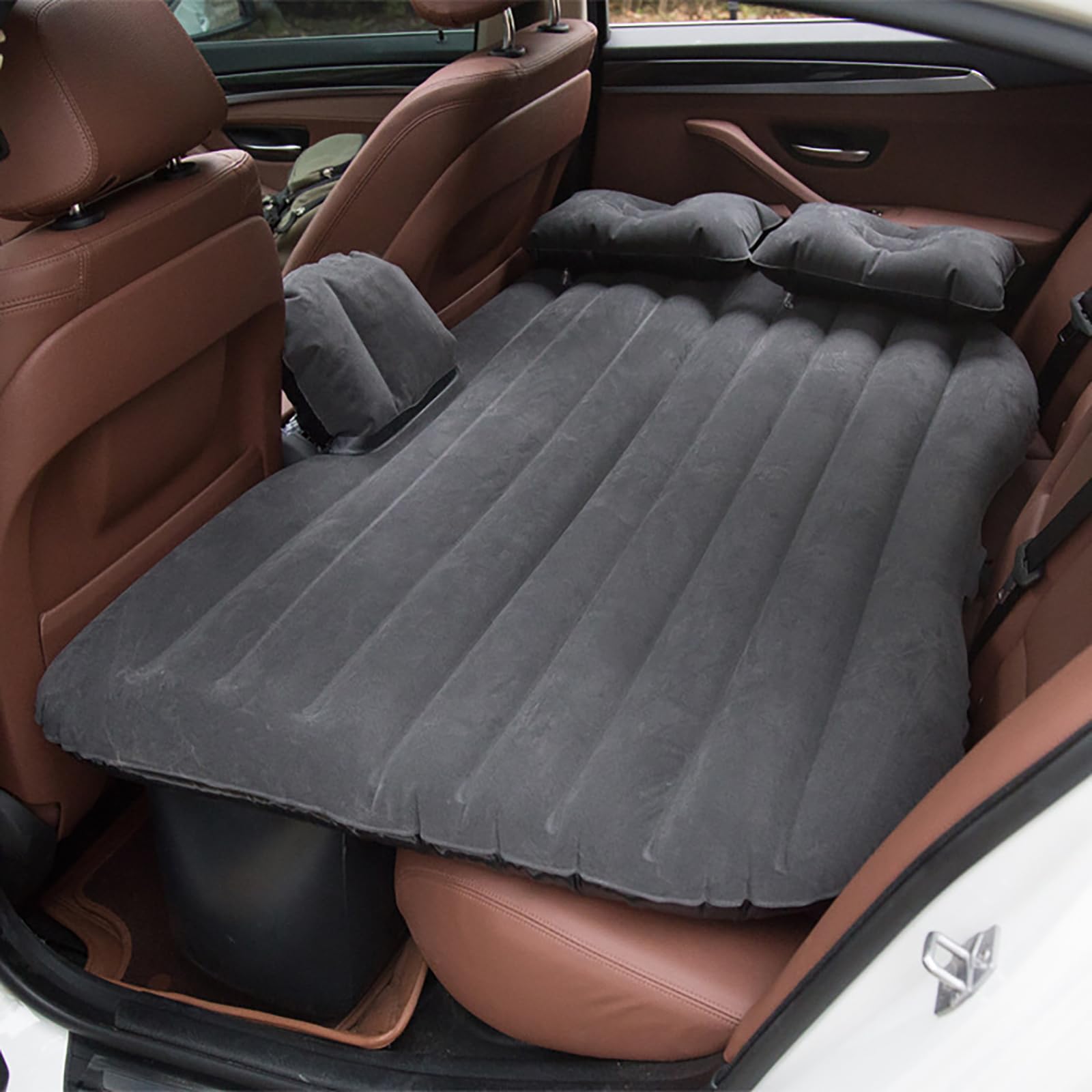 Onirii Inflatable Car Air Mattress Back Seat Bed with Air Pump,55 "x 35" Portable Thickened Car Travel Camping Sleeping Air Mattress Blow Up Bed for Car Universal SUV
