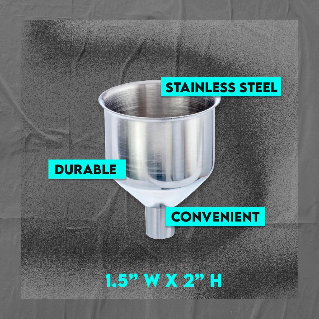 SE Stainless Steel Funnel for Flasks Bottles and Mini Bottles, Small Steel Drink Funnel for Filling Drinking Liquor Flask, Transferring Oil, Juice, Milk -HQ93