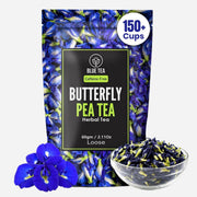 BLUE TEA - Butterfly Pea Flower Tea - 2.11 Oz (150+ Cups) | Antioxidant Rich | Chemical Free - Herbal Tea - Caffeine free - Non Bitter - No Preservatives - Non-GMO | Zipper Pack