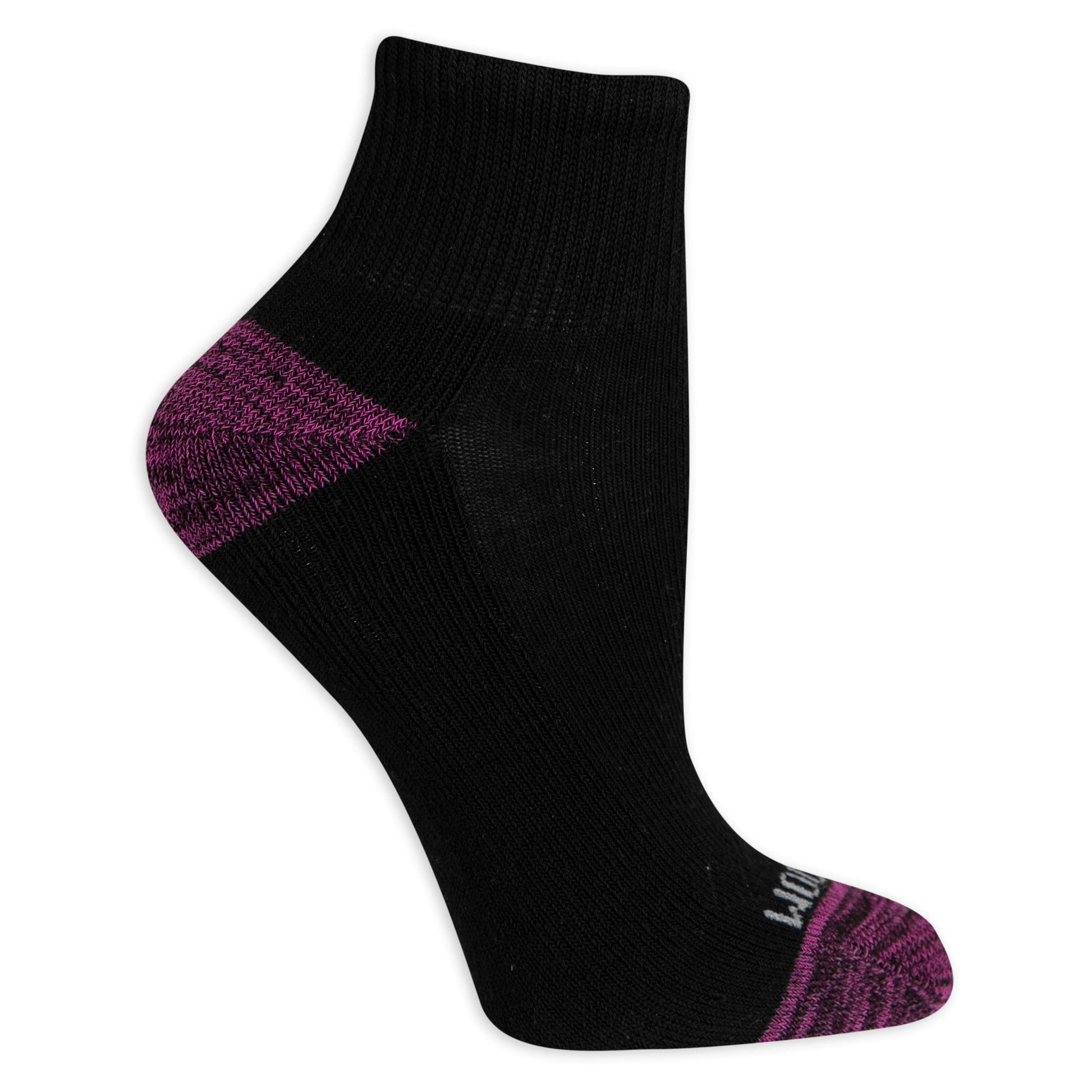 Fruit of the Loom Women Everyday Active Sport Ankle Socks (10 Pack), Black Assorted, 8-12