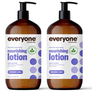Everyone 2-in-1 Lotion for Hands/Body, 32 ounce (Pack of 2) Lavender and Aloe made with Essential Oils for Men and Women
