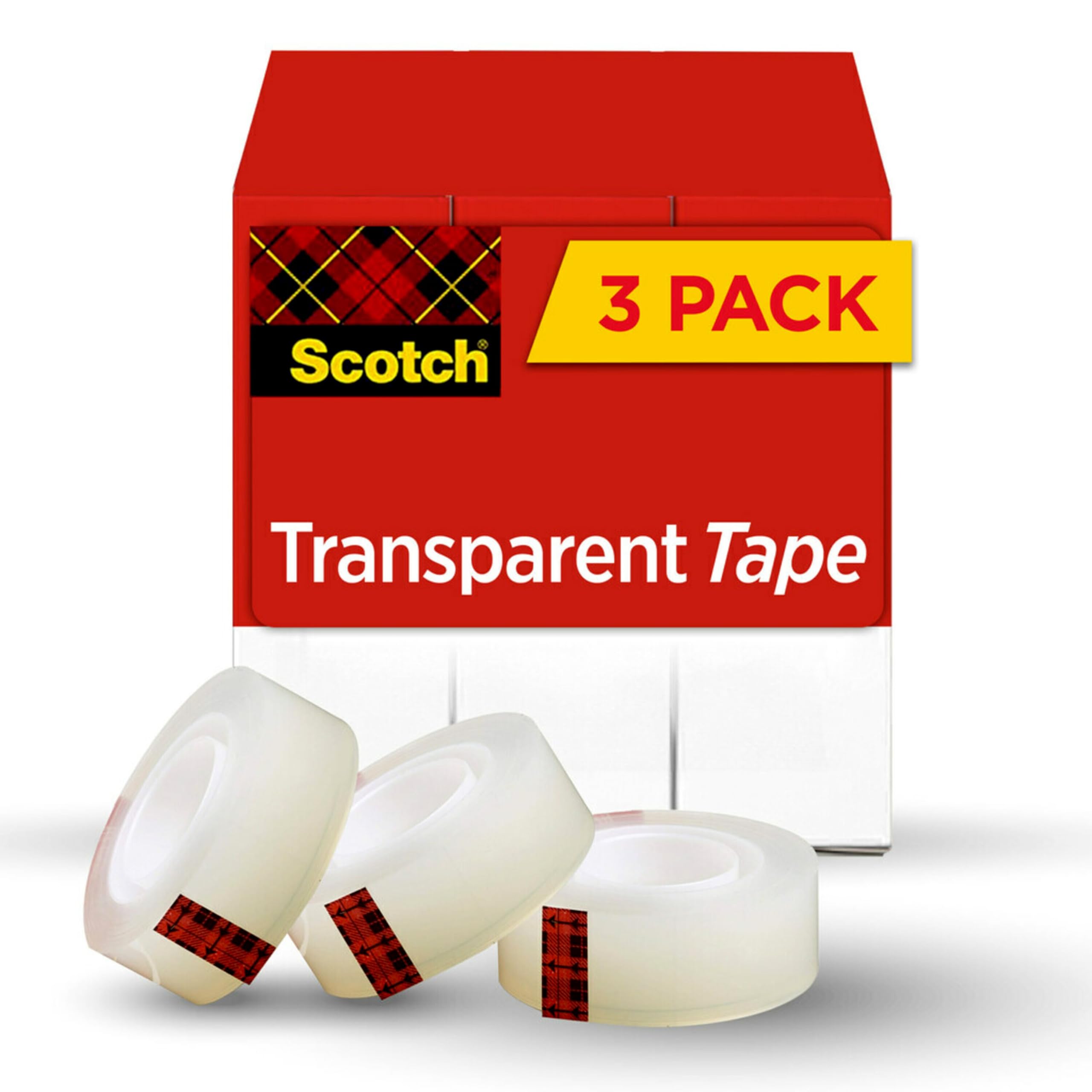 Scotch Transparent Tape, 3/4 in x 1296 in, 6 Boxes (600-6PK)