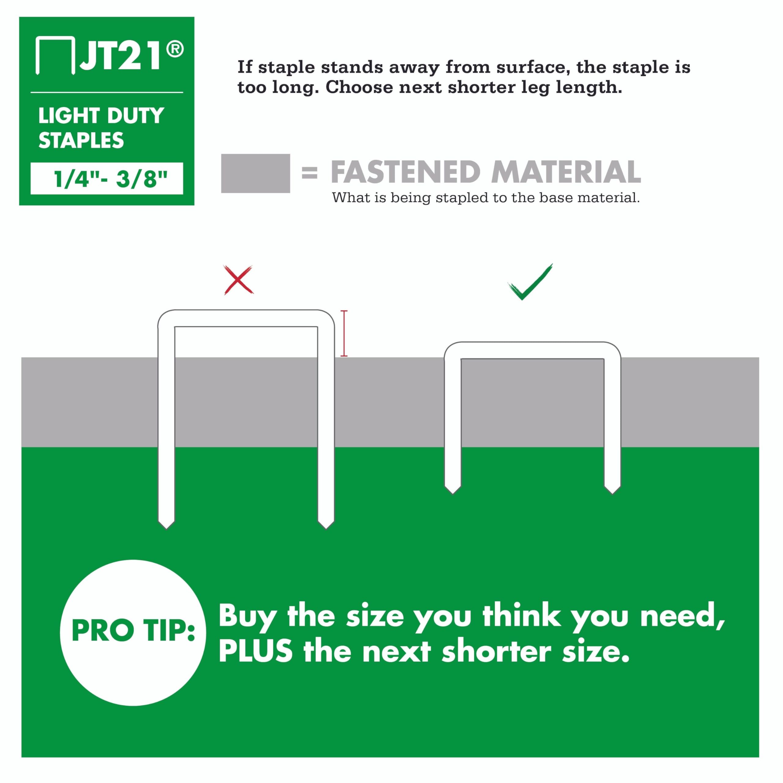 Arrow 215 JT21 Thin Wire Staples for Staple Guns and Staplers, Use for Upholstery, Crafts, General Repairs, 5/16-Inch Leg Length, 7/16-Inch Crown Width, 1000-Pack, Made in the USA