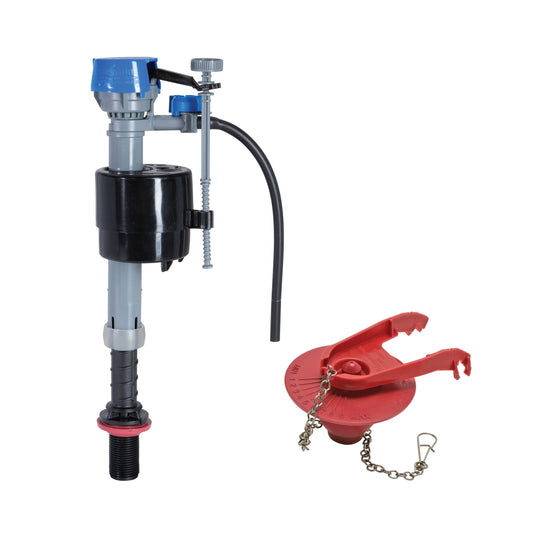 Fluidmaster K-400H-039 High Performance Toilet Fill Valve with 2-Inch Adjustable Toilet Flapper Kit