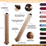 Overnight Heatless Hair Curler Blowout Rods Jumbo Heatless Curls Satin Jumbo Flexi Rods to Sleep in,Soft Heatless Rod for All Hair Types,No Heat Overnight Sleeping Curls Styling Tools 3pcs Khaki