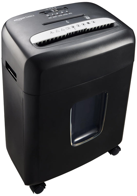 Amazon Basics Micro Cut Paper Shredder, CD, and Credit Card Shredder, 8 Sheet (New Model), Black