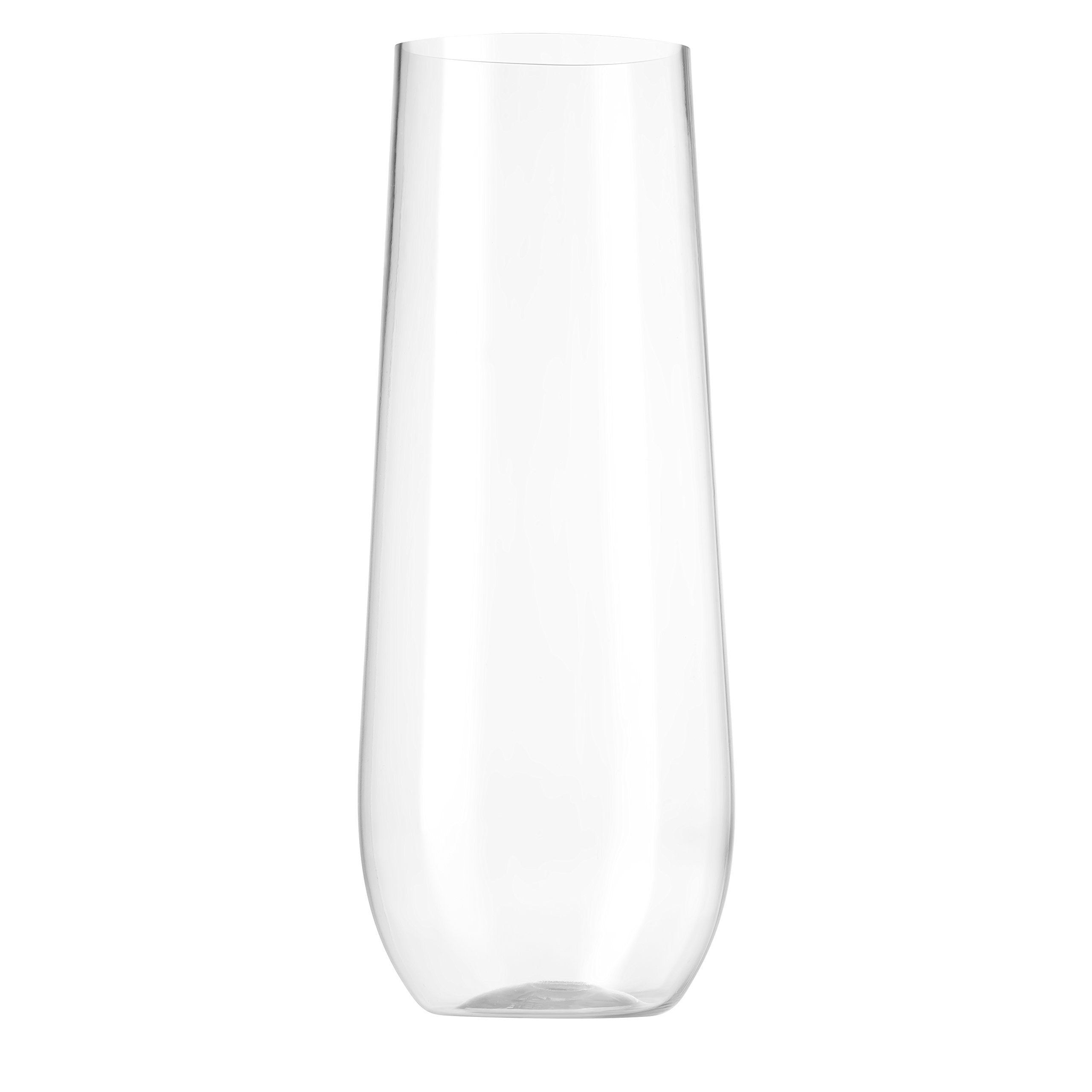 Munfix 48 Pack Stemless Plastic Champagne Flutes Disposable 9 Oz Clear Plastic Toasting Glasses Shatterproof Recyclable and BPA-Free