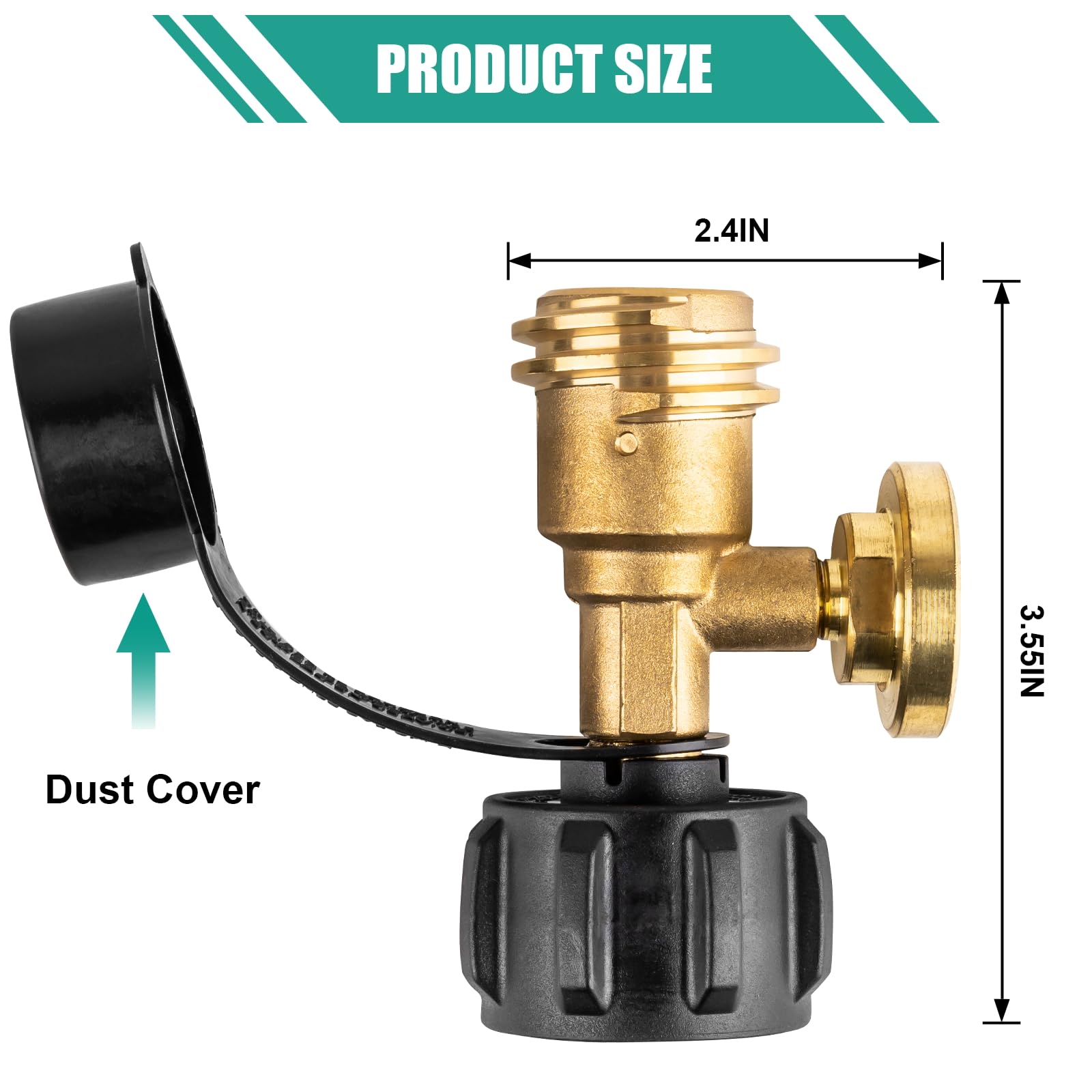 Aikyciu 2 PCS Propane Tank Gauge with Leak Detector, Universal Level Indicator for 5-40lb Tanks, Compatible with Camping Stoves, Heater, BBQ Grills, Gas Burners and More, QCC 1/Type 1 Connection