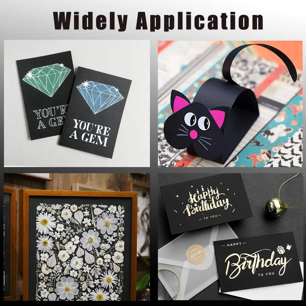 30 Sheets Black Cardstock, 8.5 x 11 Card Stock, 92lb/250gsm Thick Cover Stock, Heavyweight Printer Paper for Invitations, Scrapbooking, Crafting, DIY Projects, Decoration and Drawing