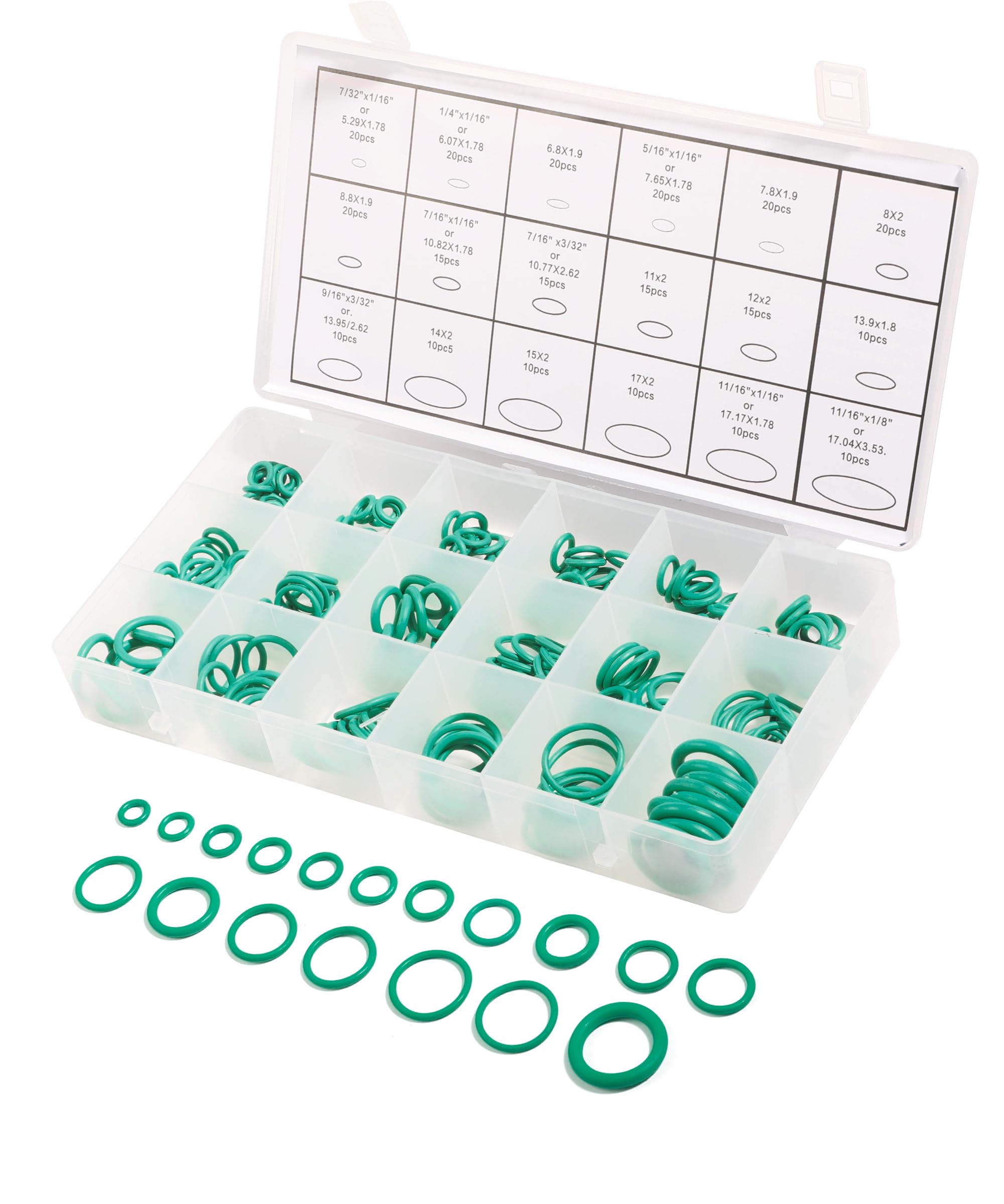 270 Pieces Seal Gasket Washer,O Ring Assortment Set Kit,Car Air Conditioning AC O Ring Kit,Sealing ORings Gasket Assortment Set,Rubber Washer Orings for A/C Professional Plumbing