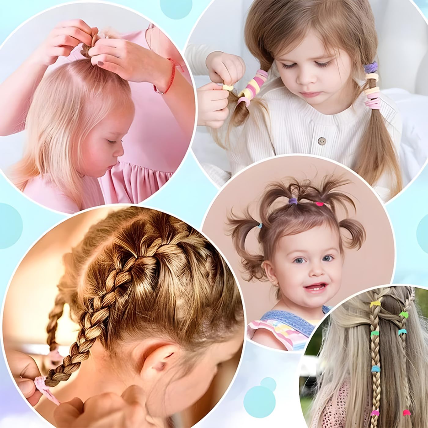 200 Pack Hair Ties BEoffer Baby Toddlers Girls Elastics Hair Bands No Damage Multicolor Colorful Small Rubber Bands Ponytail Pigtails Holders Not Harm to Hair (Macaron)