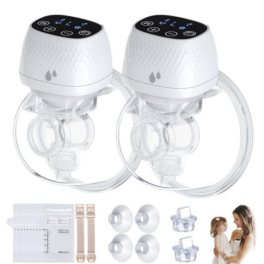 ASAHINA Hands Free Breast Pump S12 Updated, Wearable Breast Pumps of Longest Battery Life & Touch Screen, Double Portable Electric Breast Pump with 3 Modes 9 Levels Suction-19/22/25mm Flange, 2 Pack