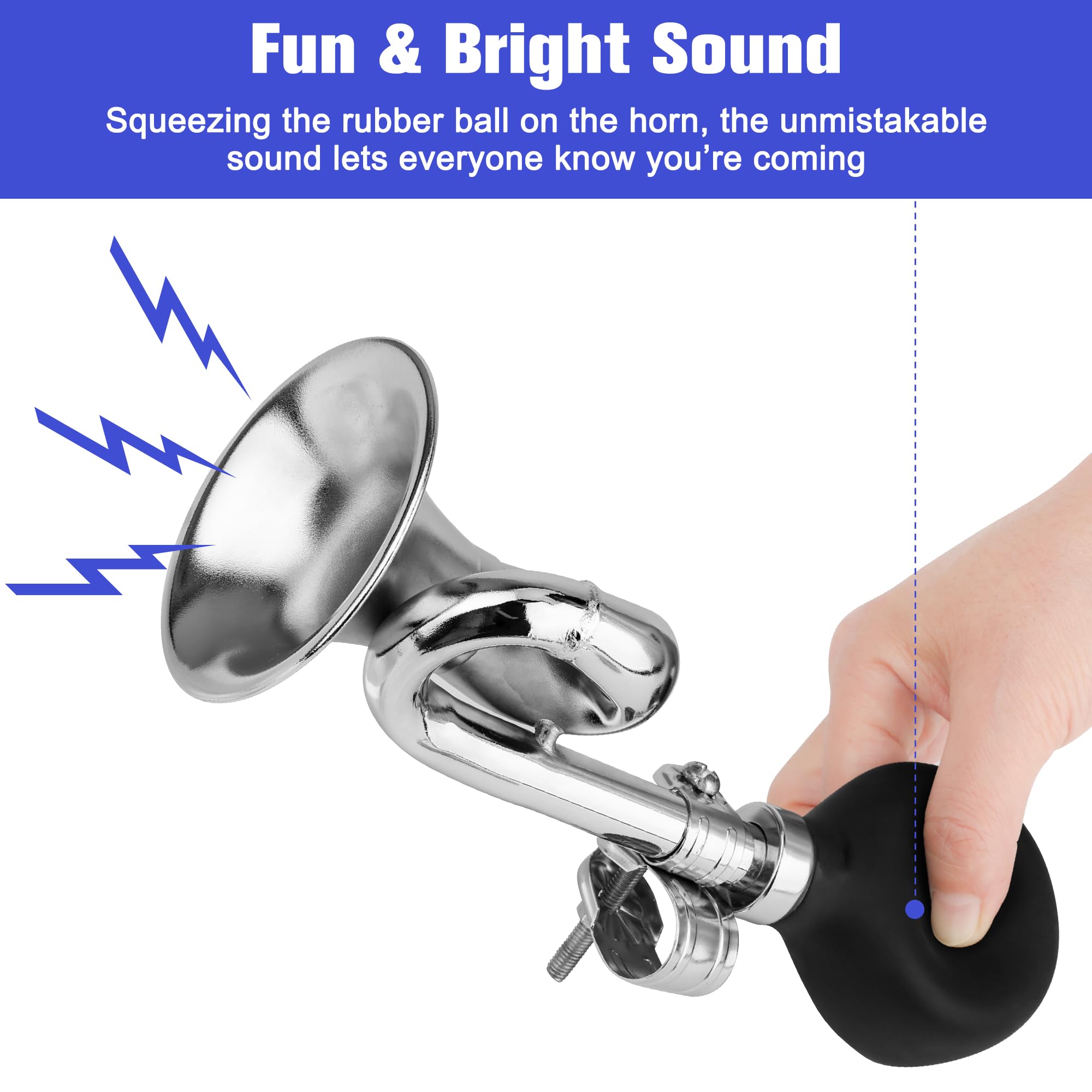 Coolrunner Retro Clown Bike Horn Classic Vintage Metal Bugle Horn Bicycle Bell for Vehicles Golf Cart