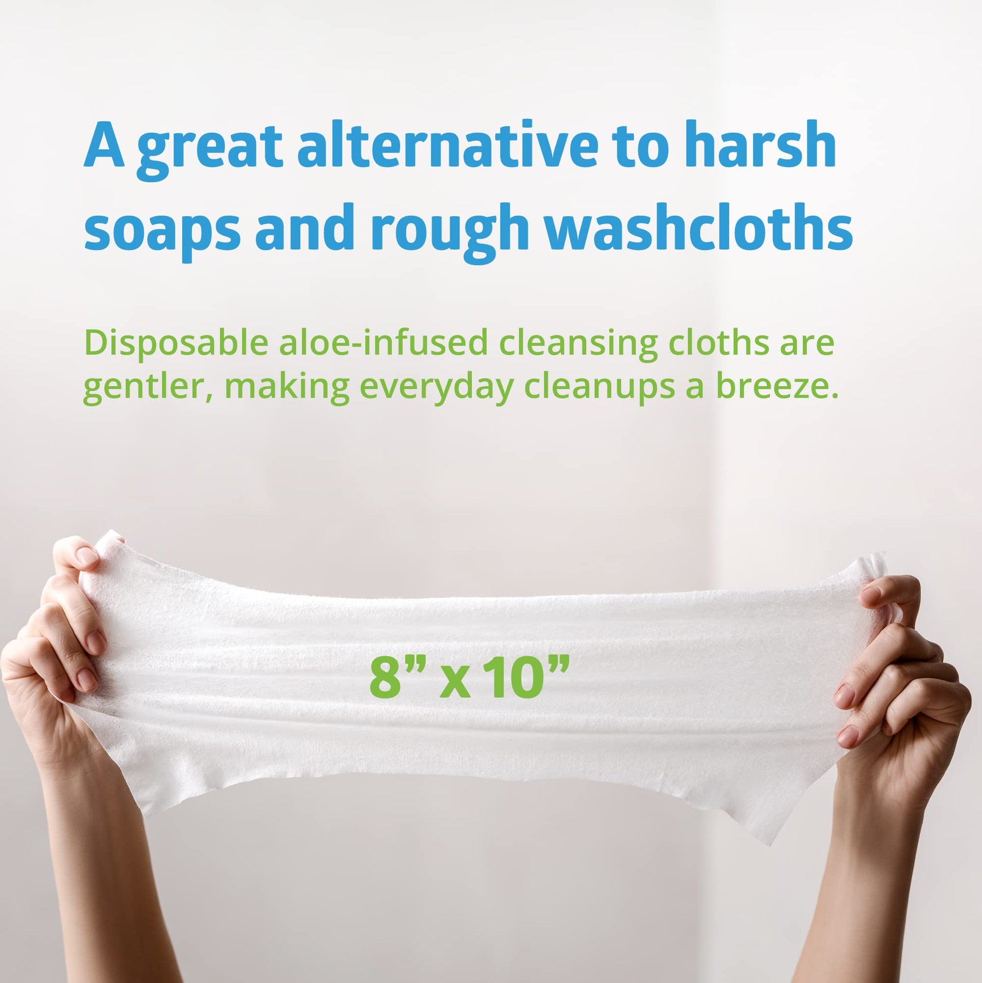 FitRight Personal Cleansing Wipes with Aloe (8x10 inch) | 600 Pieces Moisturizing Body Wipes for Adults Bathing and Incontinence Cleaning | Scented Cloth Adult Wipes for Elderly Care