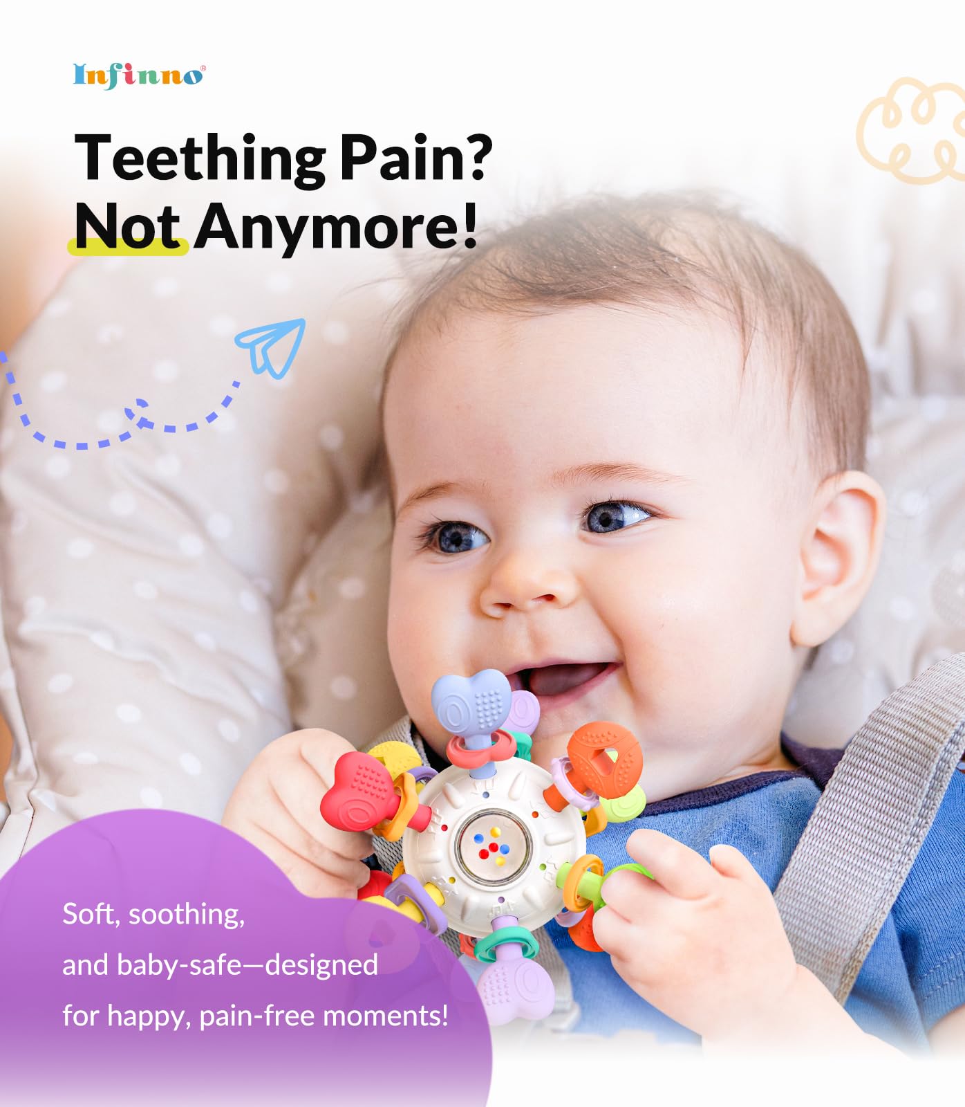 Baby Teething & Rattle Toys – Safe, Multi-Functional BPA-Free Silicone Sensory Learning Toys for Infant 0-12 Months–Teething Relief & Fun Play – Perfect Baby Gift for Boys & Girls