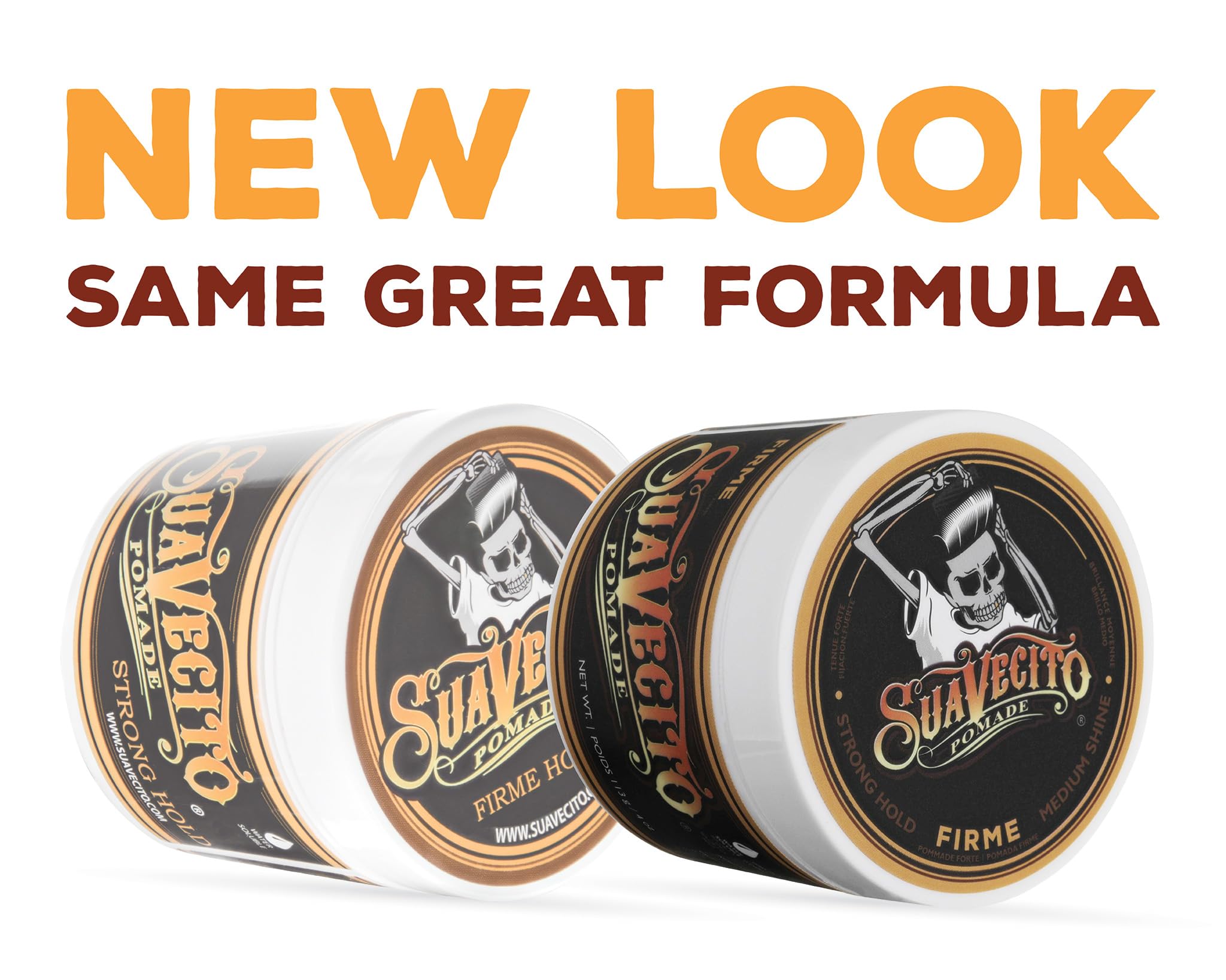 Suavecito Pomade Firme (Strong) Hold 4 Oz, 1 Pack - Strong Hold Hair Pomade For Men - Medium Shine Water Based Flake Free Hair Gel - Easy To Wash Out - All Day Hold For All Hair Styles