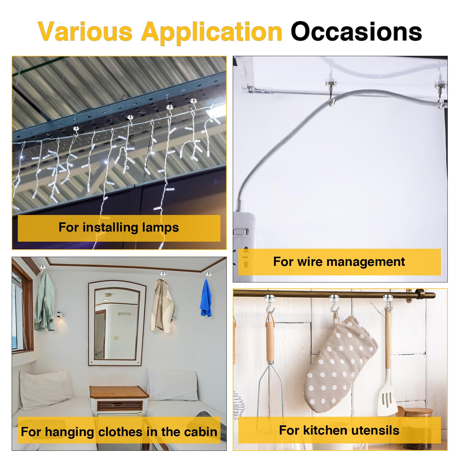 DIYMAG Magnetic Hooks, 30lbs+ Magnet Hook 2025 Cruise Cabin Ship Essentials Heavy Duty Strong Magnets Refrigerator Fridge Hanging for Classroom Beach Vacation Kitchen Grills Home 20 Pack (Silver)