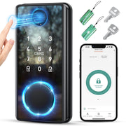 Keyless Entry Door Lock with Keypad - Fingerprint Door Lock - Smart Locks for Front Door - Electronic Keypad Smart Deadbolt Lock - Biometric Smart Digital Door Lock with Code -Auto Lock