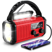 Emergency Radio,10000mAh Solar Radio, Hand Crank Radio, NOAA/AM/FM Weather Radio, USB Type-C Charging,Dynamo Radio,Polymer Battery,Torch & LED Reading Light, SOS Alarm,Compass for Camping