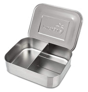 LunchBots Medium Trio II Snack Container - Divided Stainless Steel Food Container - 3 Sections for Snacks On the Go, Dishwasher Safe - Stainless Steel