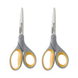 Westcott 13901 8-Inch Titanium Scissors For Office and Home, Yellow/Gray, 2 Pack