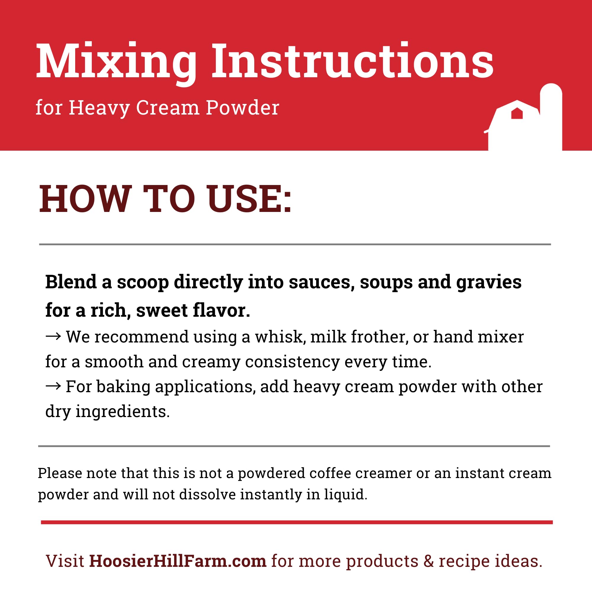Hoosier Hill Farm Heavy Cream Powder, 1LB (Pack of 1)