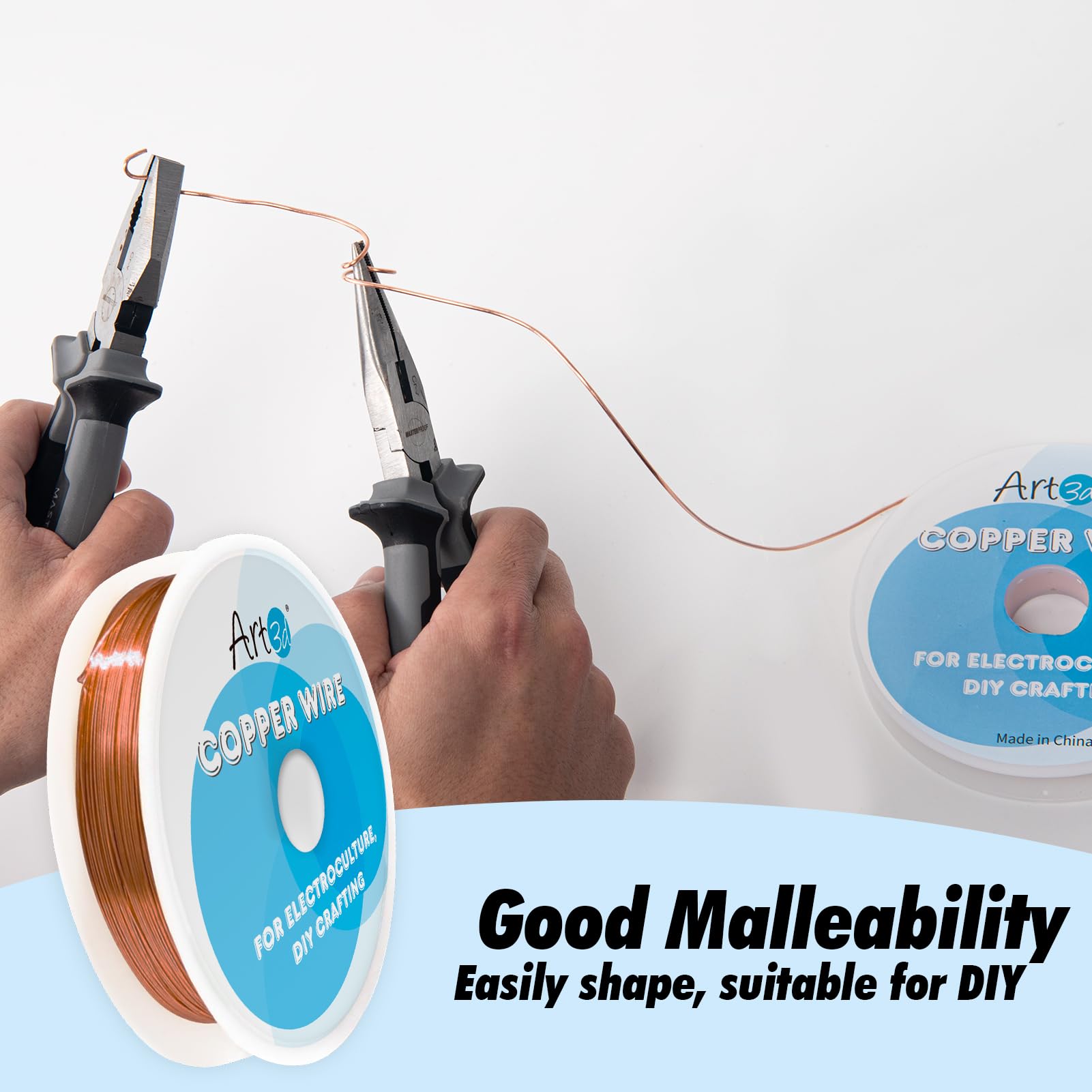 Art3d 18 Gauge 60 FT 99.9% Pure Soft Copper Wire for Electroculture Gardening, Jewelry Making, Beading, Science Projects, DIY Artwork, 1 Roll