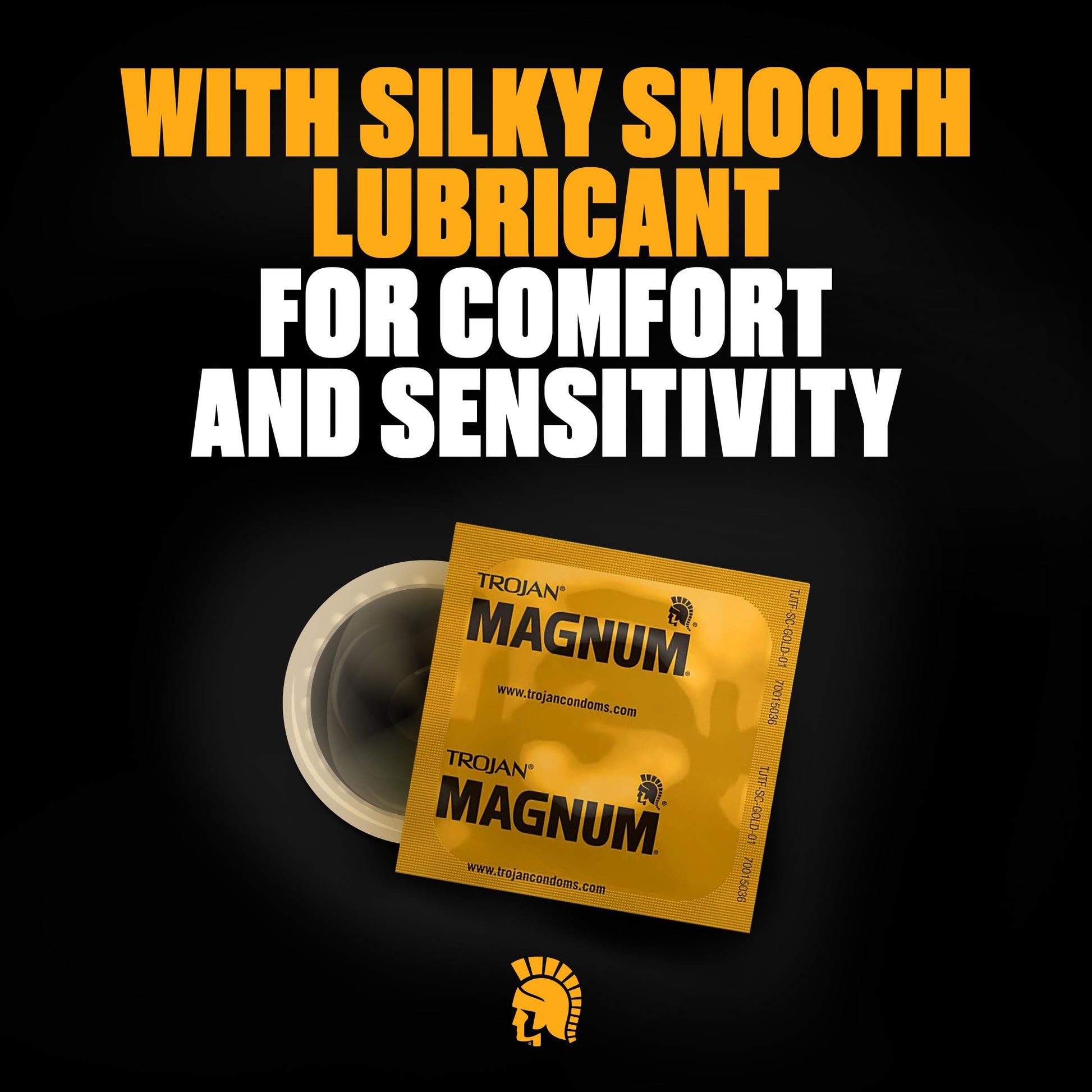 TROJAN Magnum Lubricated Large Condoms, Comfortable and Smooth Lubricated, America’s Number One Condom, 36 Count Pack