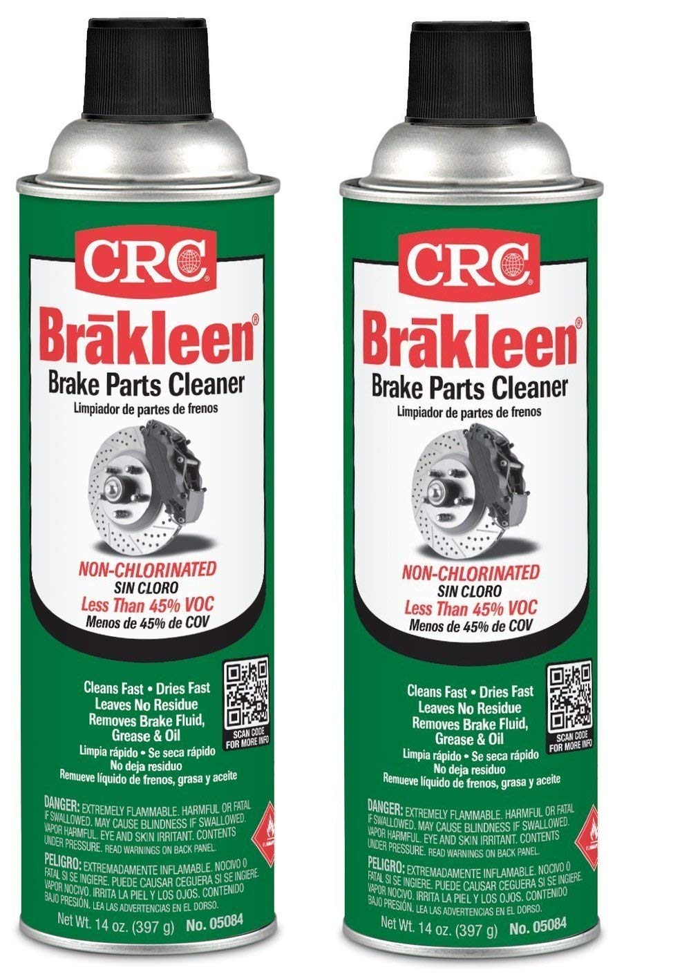 Aerosol CRC 05084 BRAKLEEN Brake Parts Cleaner - Non-Chlorinated 2 Pack2