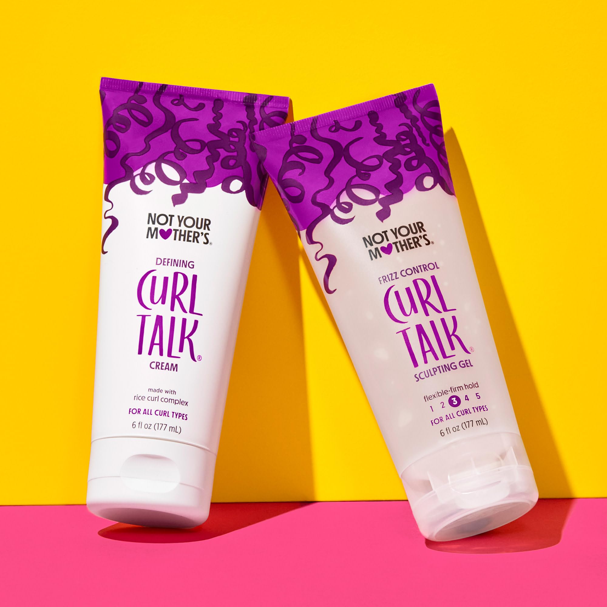 Not Your Mother's Curl Talk Frizz Control Sculpting Gel & Defining Cream (2-Pack) - 6 fl oz - Formulated with Rice Curl Complex - All Curl Types