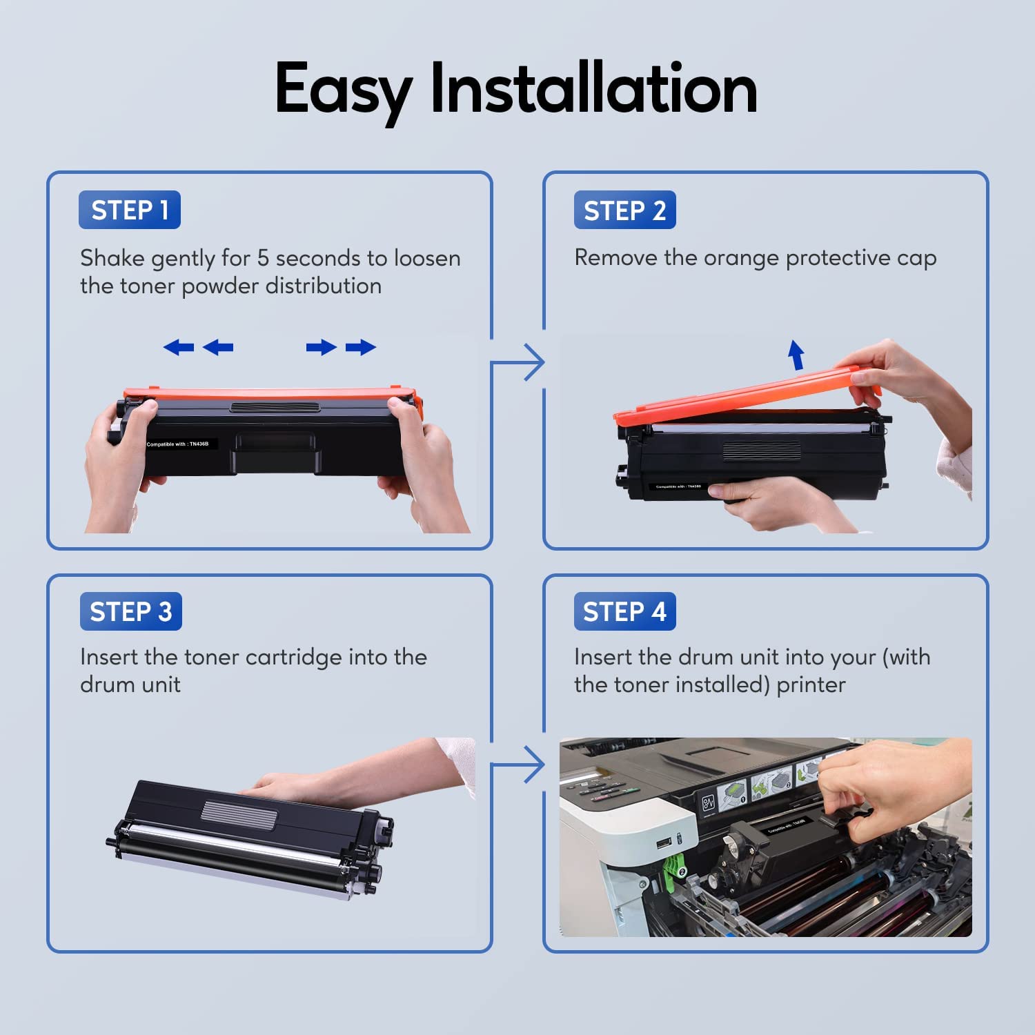 GOTOBY Compatible Toner Cartridge Replacement for Brother TN436 TN 436 TN436BK TN433 TN431for Brother HL-L8360CDW HL-L8260CDW MFC-L8900CDW MFC-L8690CDW Printer (Cyan, Yellow, Magenta, Black, 4 Pack)