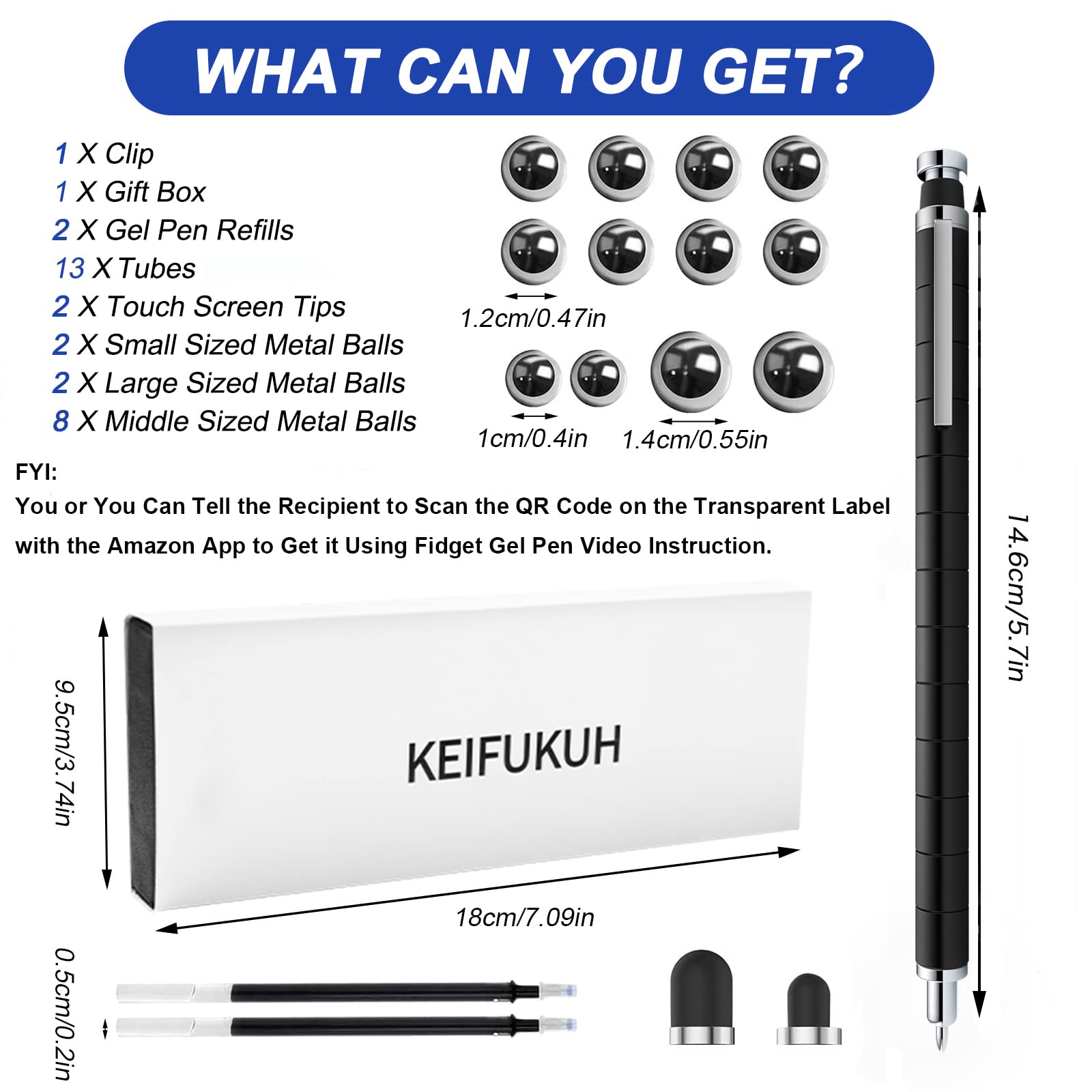 Fun Men Gifts Fidget Gel Pens - Unique Birthday Gift for Mens, Novelty Christmas Stocking Stuffers Easter Anniversary Valentines Day White Elephant Present Ideas Gadget, Cool Secret Santa Gift for Him