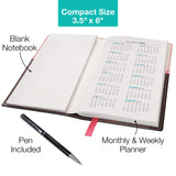 2025 Pocket Planner/Pocket Calendar and Pen, 3.5"x6": Includes 14 Months (November 2024 - December 2025) / 2025 Weekly Planner/Weekly Agenda/Monthly Calendar Organizer (Brown/Black)