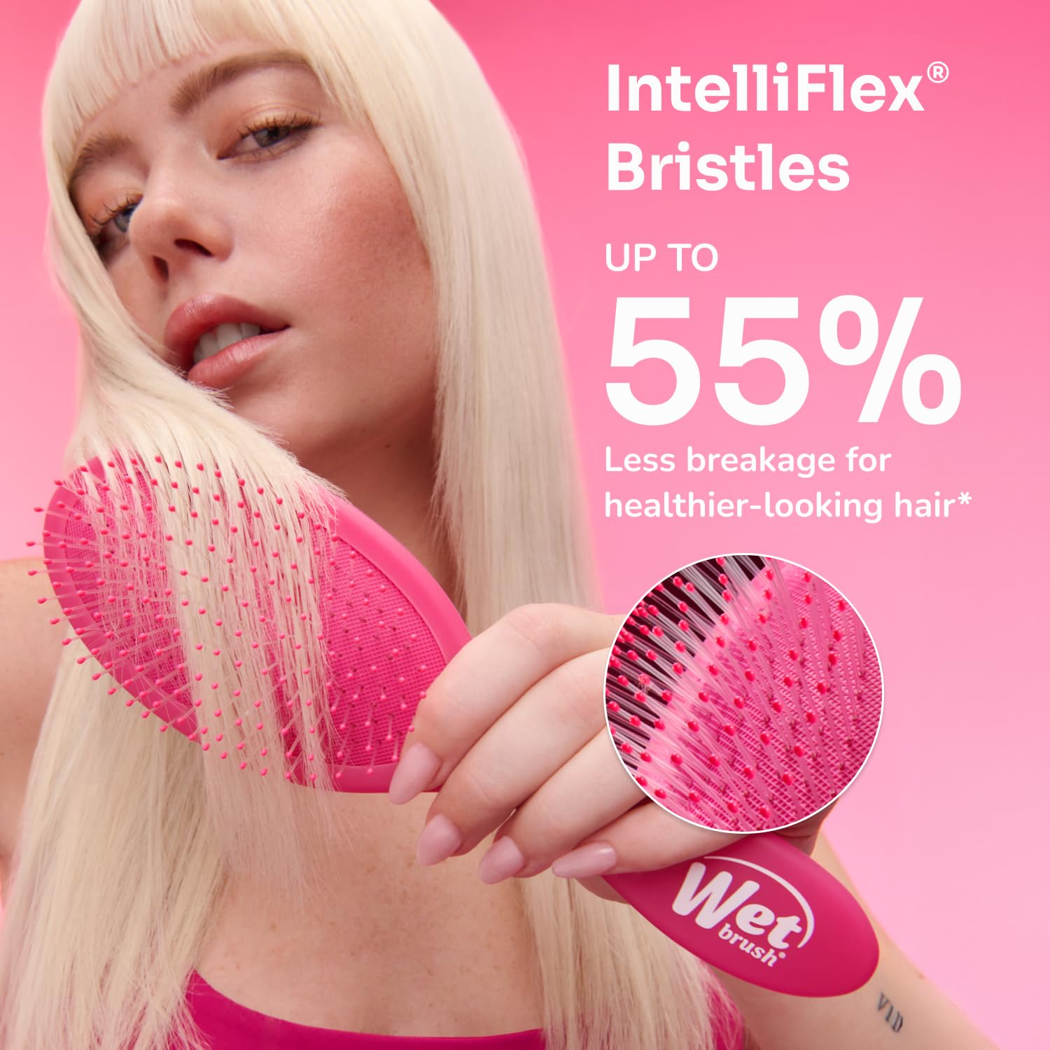 Wet Brush Pop Go Detangler, Blue Teal - Foldable, On-The-Go Design, Travel Brush, Ultrasoft IntelliFlex Bristles, Detangling Hairbrush, Built-In Mirror Handle, Wet & Dry, All Hair Types