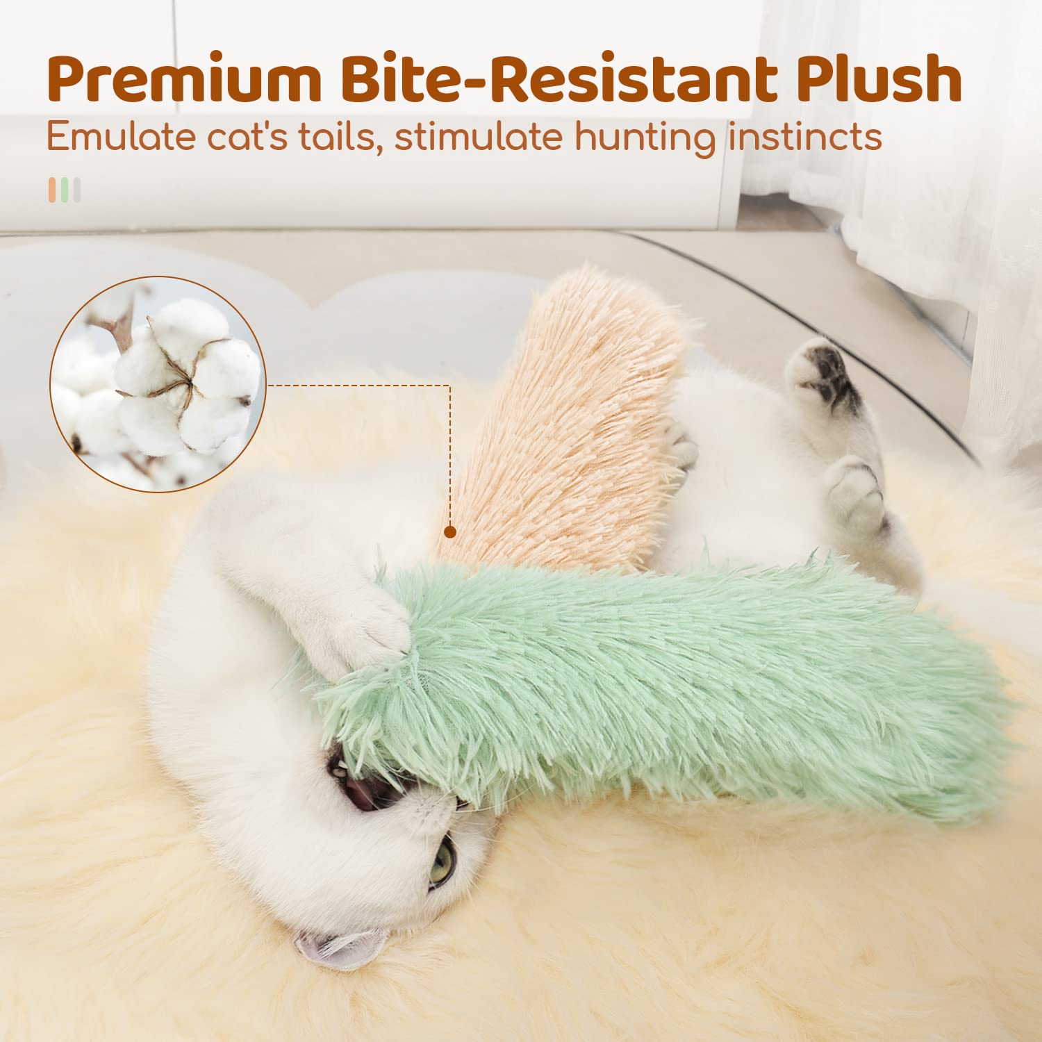 Potaroma Cat Toys Pillows, 3 Pack, Soft and Durable Crinkle Sound with Catnip Inside, Interactive Indoor Kitten Kicker, Promotes Kitty Exercise