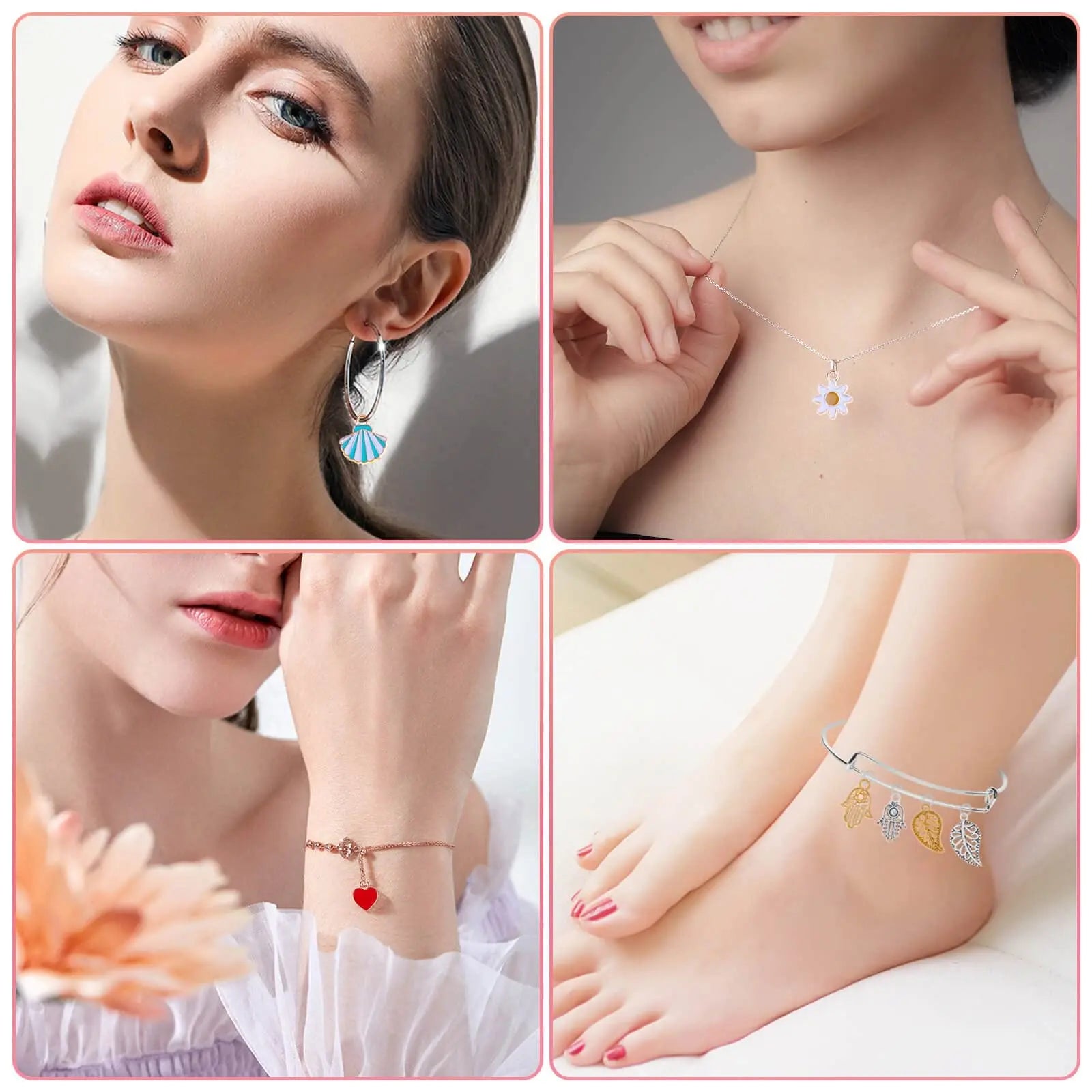 Mckanti 150PCS Bracelet Charms, Silver Bracelet Gold Plated Enamel Charms Pendants for Necklace Bracelet Jewelry Making and Crafting