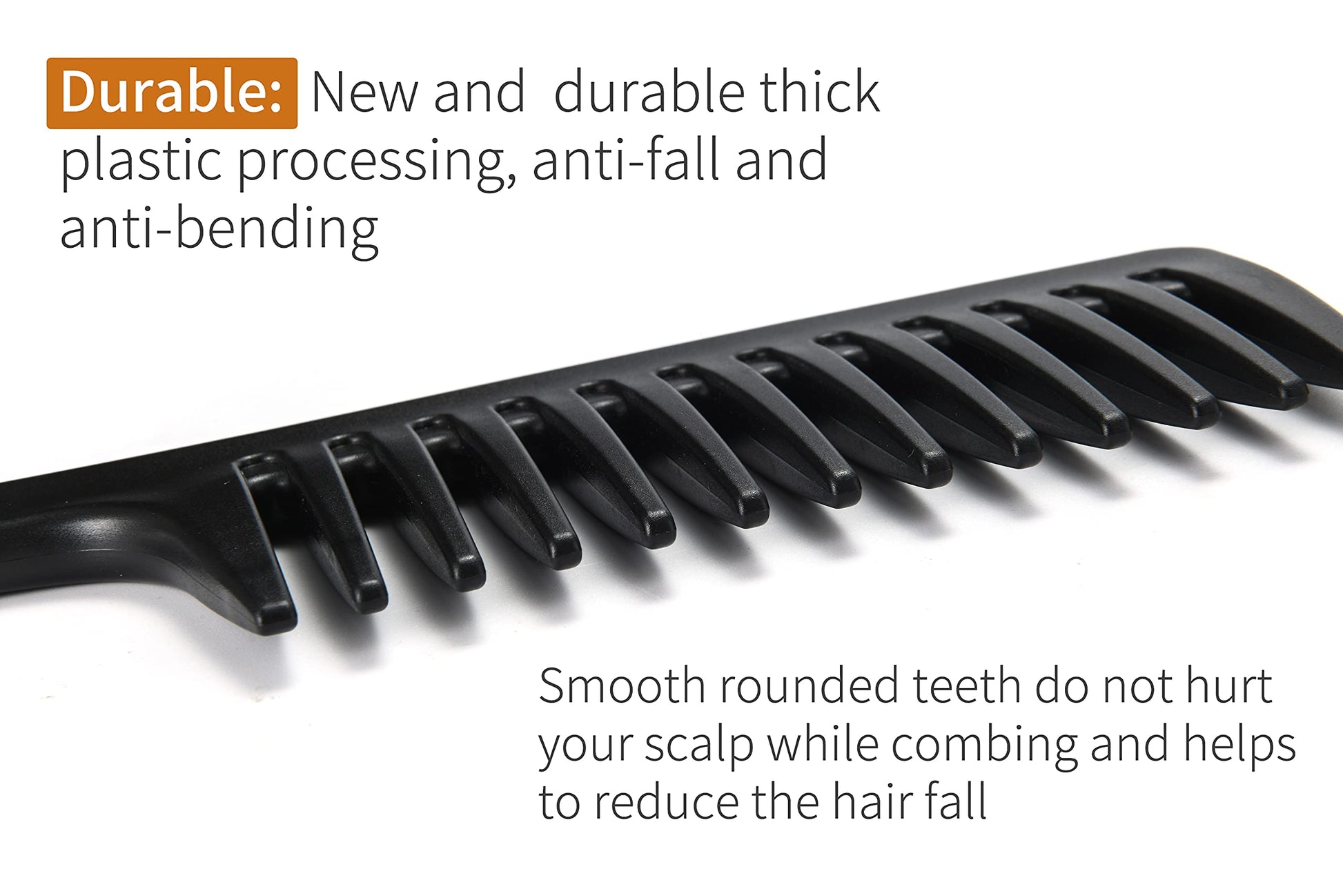 Wide Tooth Detangling Comb, Durable Styling Brush for Curly, Long and Wet Hair Types - Professional Hair Care