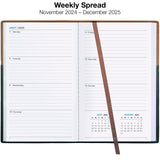 2025 Planner Calendar, 8"x10" : Includes 14 Months (November 2024 - December 2025) / 2025 Weekly Planner/Weekly Agenda/Monthly Calendar Organizer (Brown/Black)