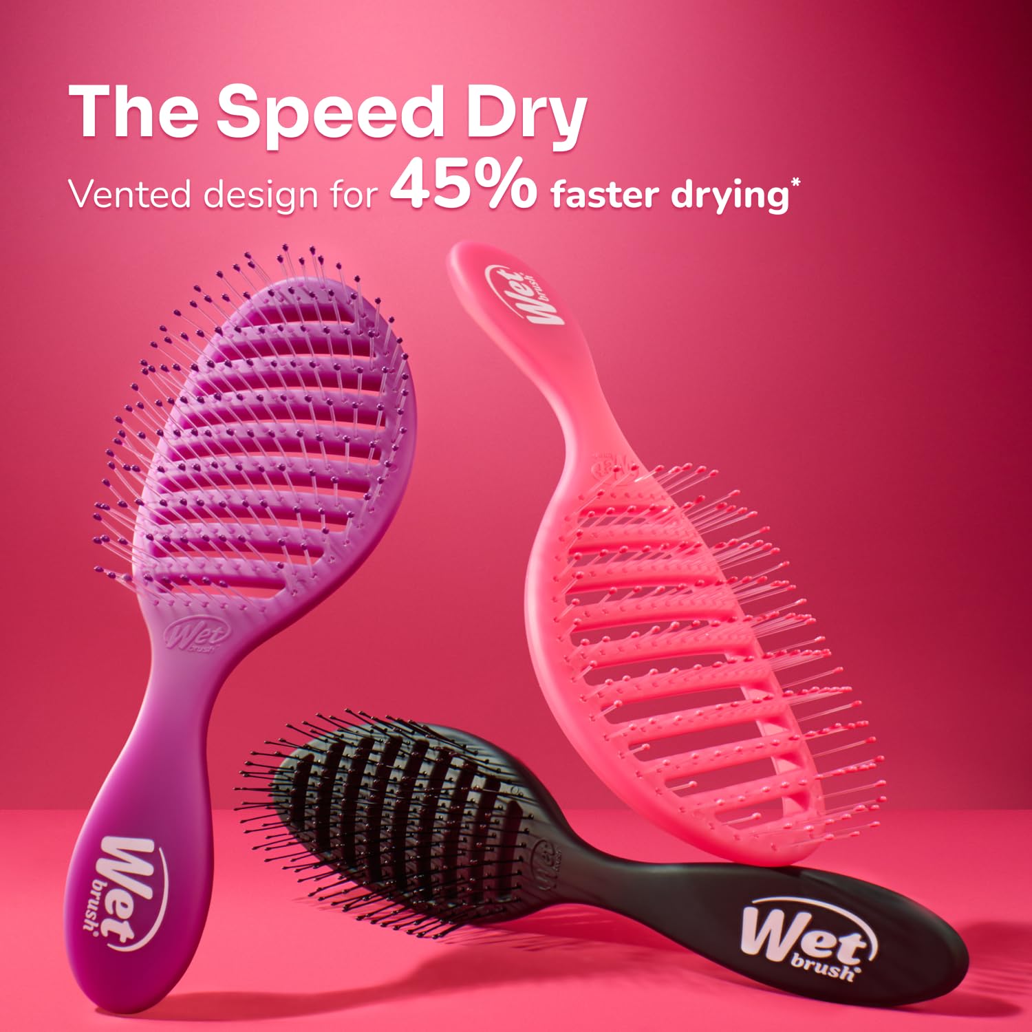 Wet Brush Speed Dry Hair Brush - Watermark (Color Wash) - Vented Design and Ultra Soft HeatFlex Bristles Are Blow Dry Safe With Ergonomic Handle Manages Tangle and Uncontrollable Hair - Pain-Free