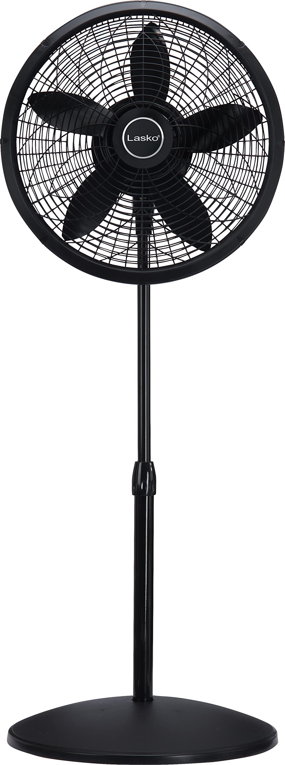 Lasko Pedestal Fan, Oscillating Fan for Bedroom with Adjustable Height and 3 Cooling Speeds, Portable, 18", Black, 1827