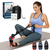 comness Foot and Calf Stretcher-Stretching Strap For Plantar Fasciitis, Heel Spurs, Foot Drop, Achilles Tendonitis & Hamstring. Yoga Foot & Leg Stretch Strap. (Black)