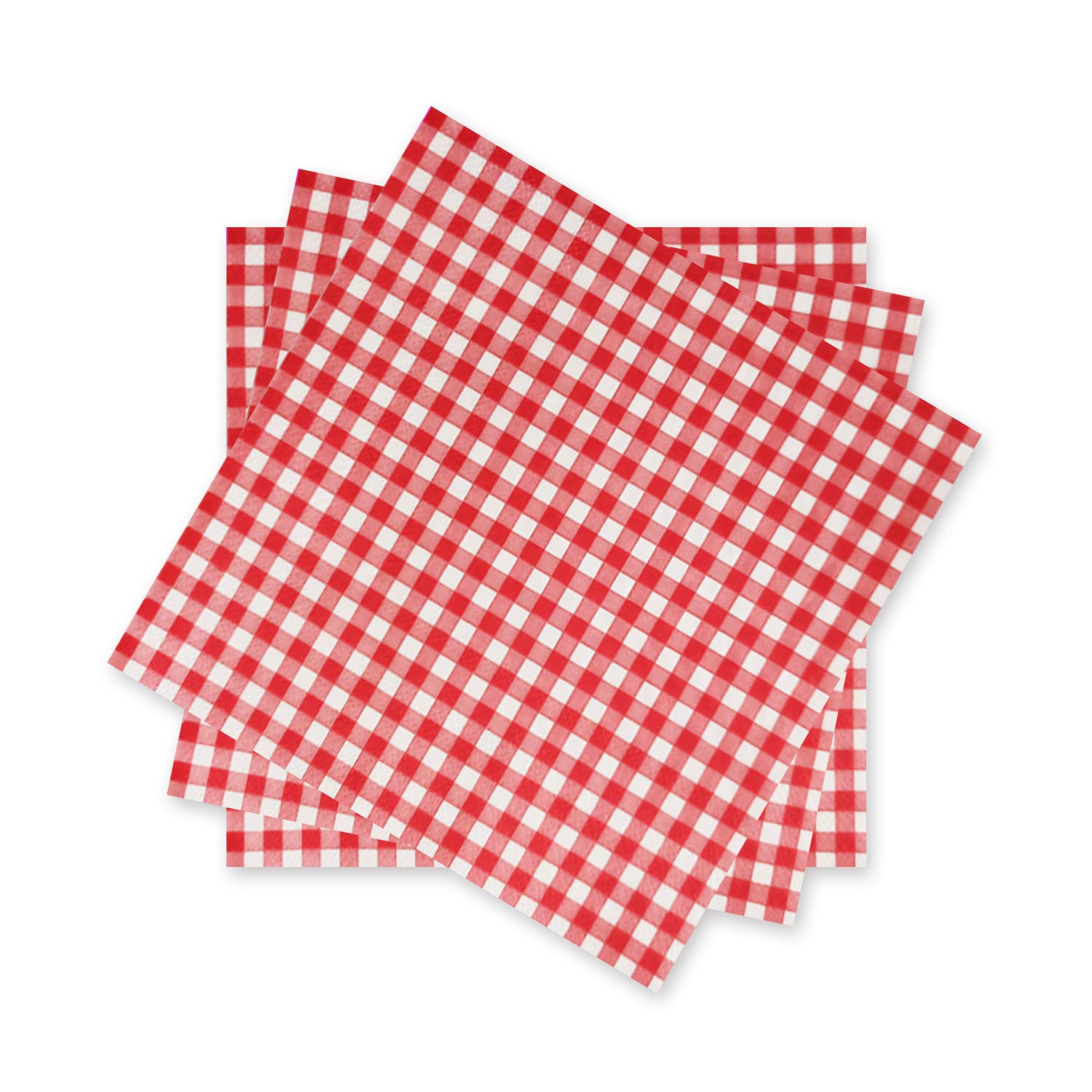 Gatherfun Einweg-Papierservietten rot-weiß kariert (50 Stück)