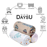 DaysU Silky Micro Soft Plush Baby Blankets for Girls with Print Animal Pattern and Soothing Raised Dots, Double Layer Bed Throws for Baby Crib, Elephant, Pink, 30x40 Inches