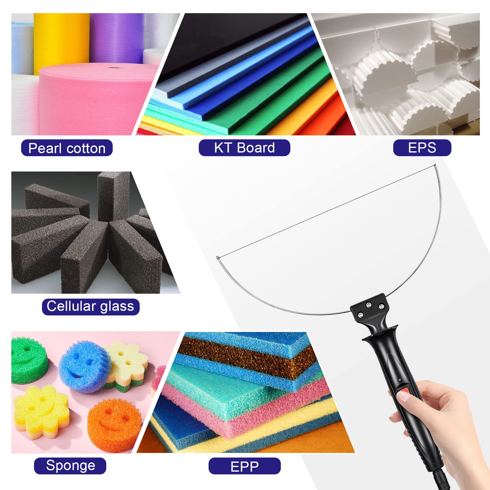 GOCHANGE 3 in 1 Foam Cutter Electric Styrofoam Cutting Tool, 100-240V / 18W with Electronic Adaptor for Small Cutting Project, DIY Craft, Foam Carving