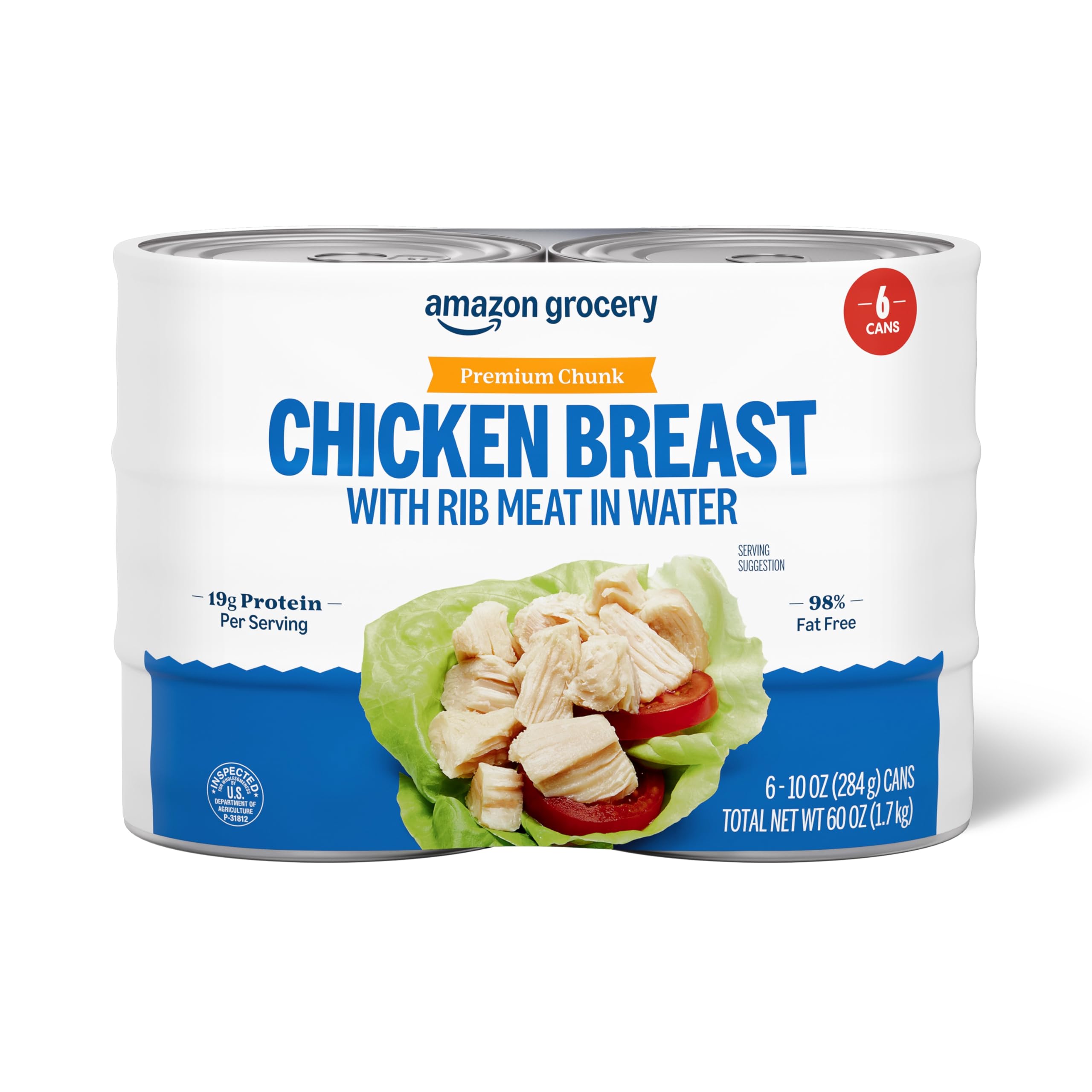 Grocery, Premium Chunk Chicken Breast, 10 Oz (Pack of 6)